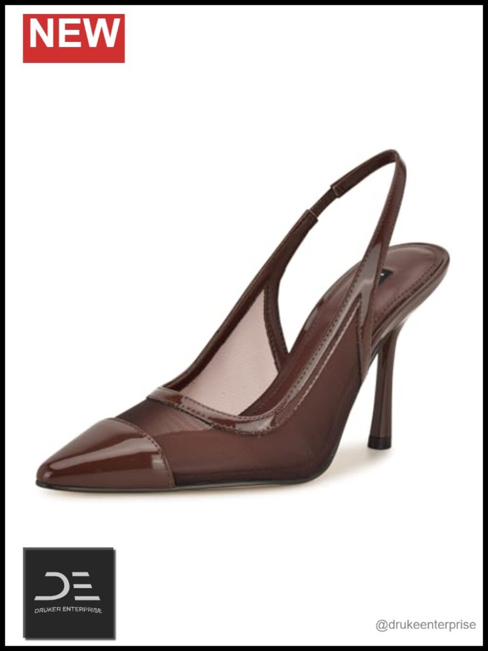 Nine West Jermain Women's Pointed Toe Slingback Pumps Stiletto Heel Faux Leather